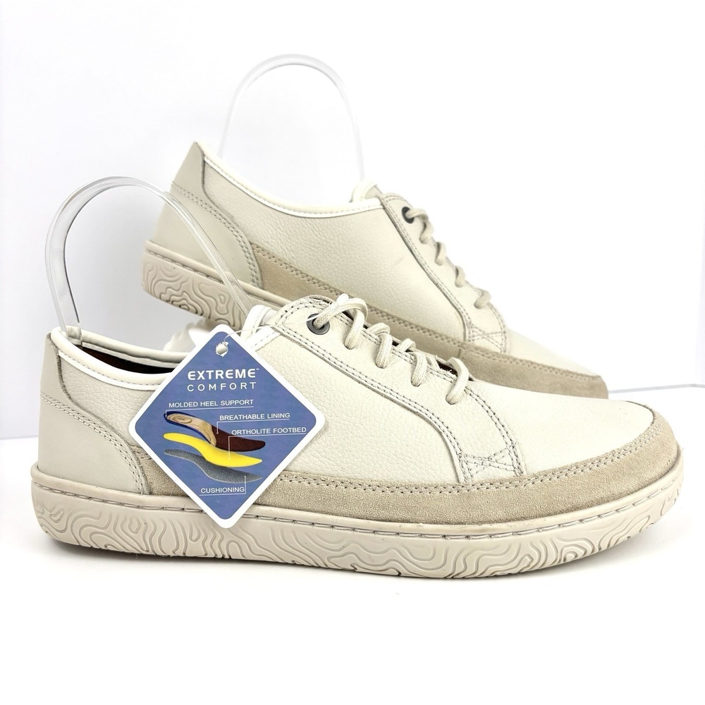 Clarks Hodson Lace Up‎ Ivory Leather Sneakers Men’s 9.5M NWT Comfort Shoes